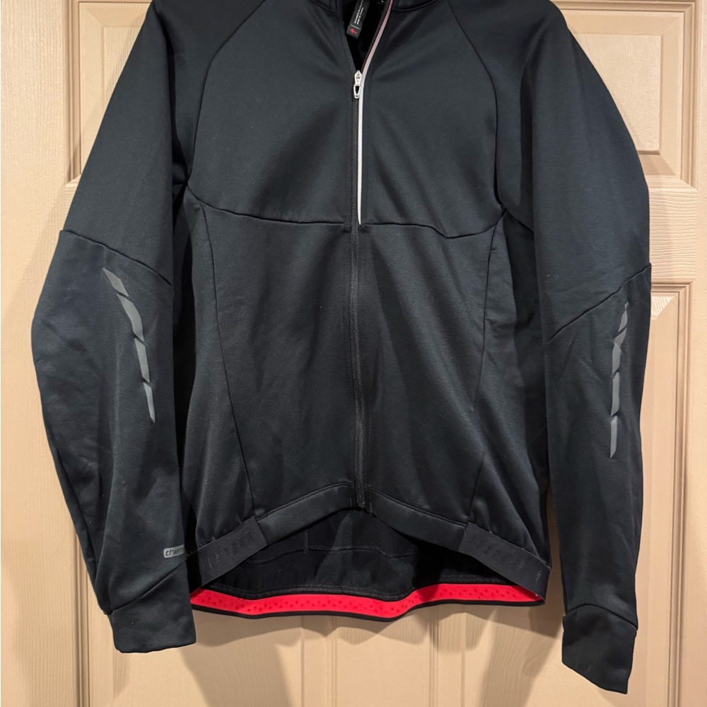 Men's Black Ski Jacket with Red Accents